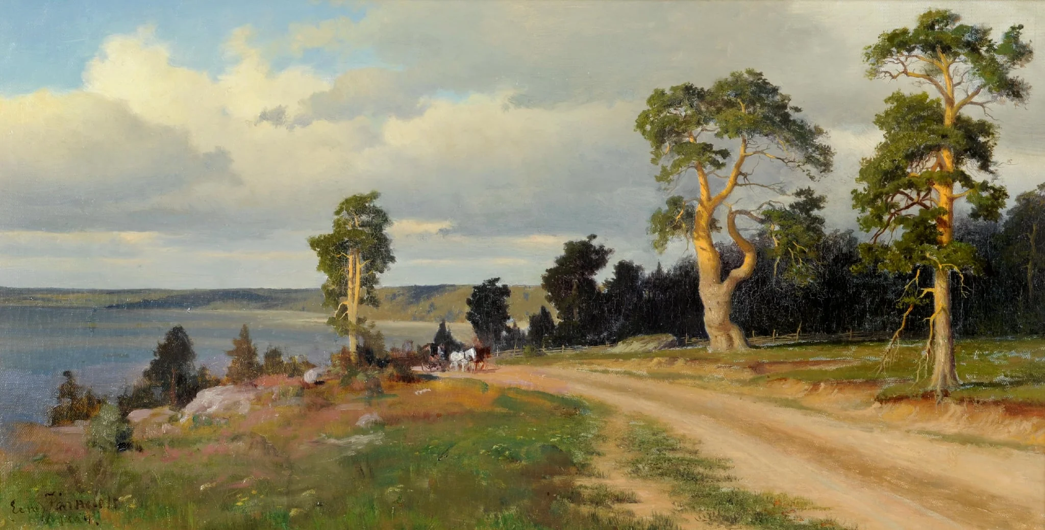 Maisema (hevosvaunut), by Eero Järnefelt, 1910