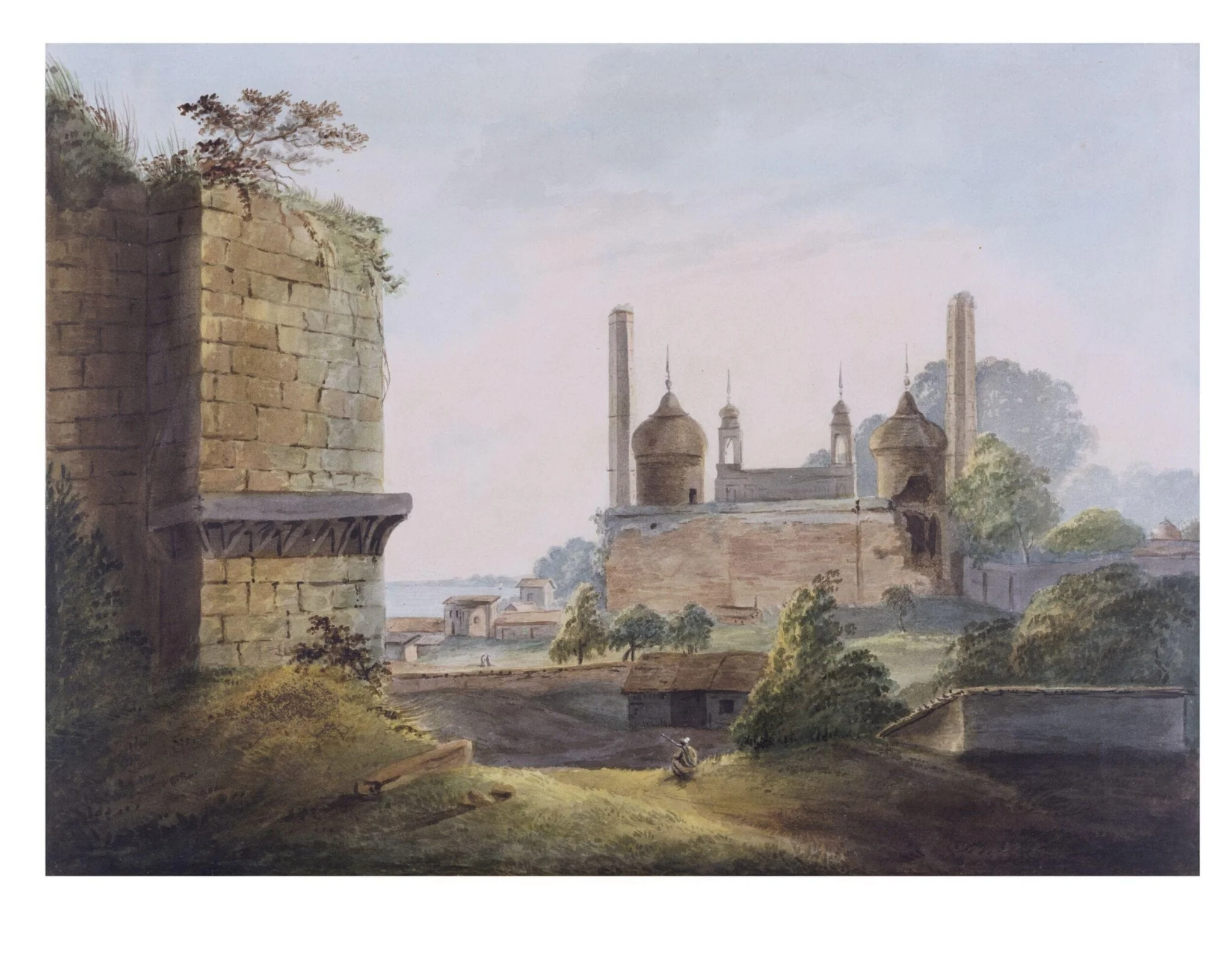 Mosque on the bank of the River Gumti near Lucknow