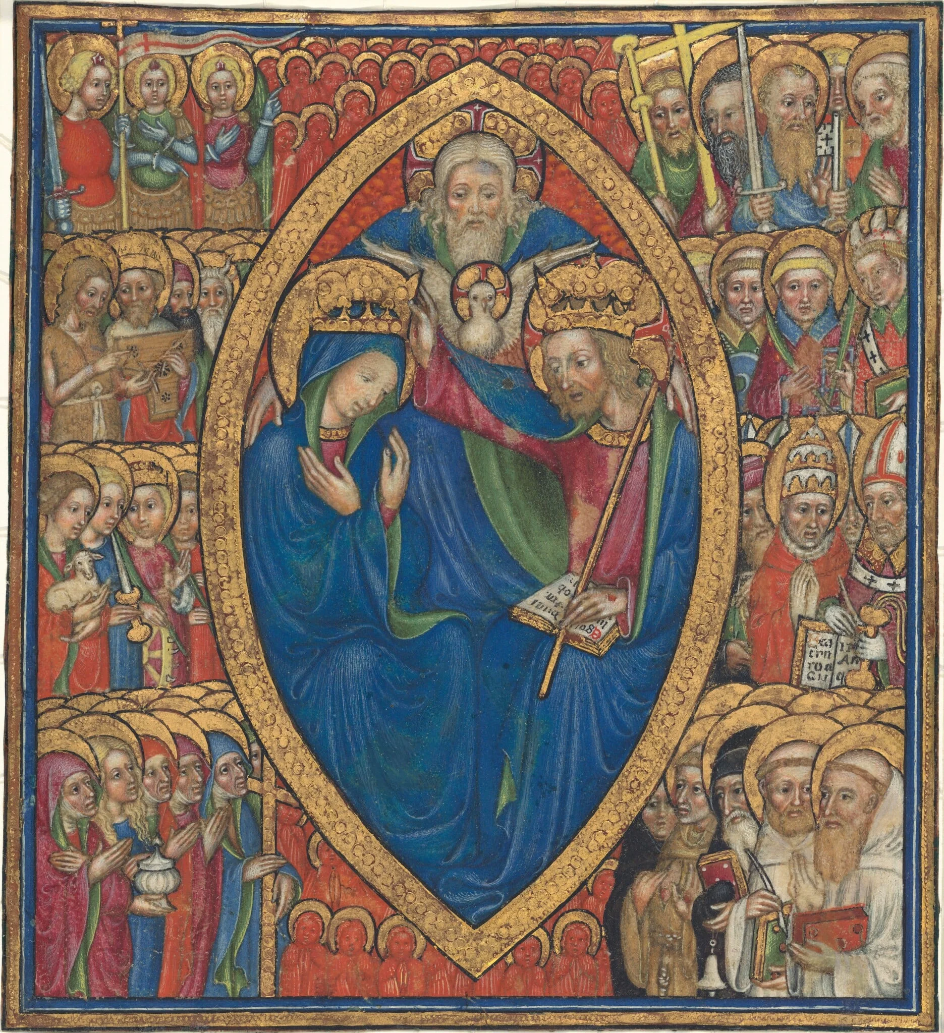 Coronation of the Virgin with the Trinity  and Saints, by Olivetan Master, 1440
