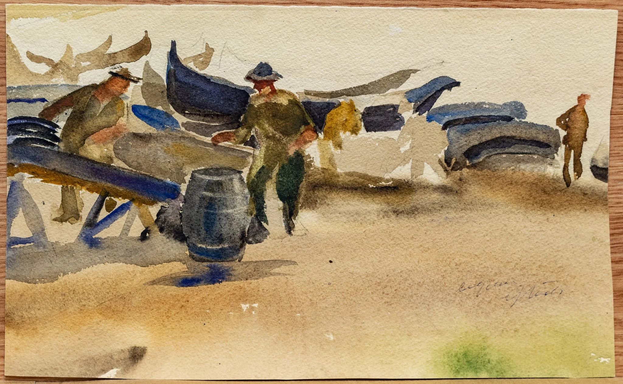 Pescari și bărci, by Eugenia Iftodi