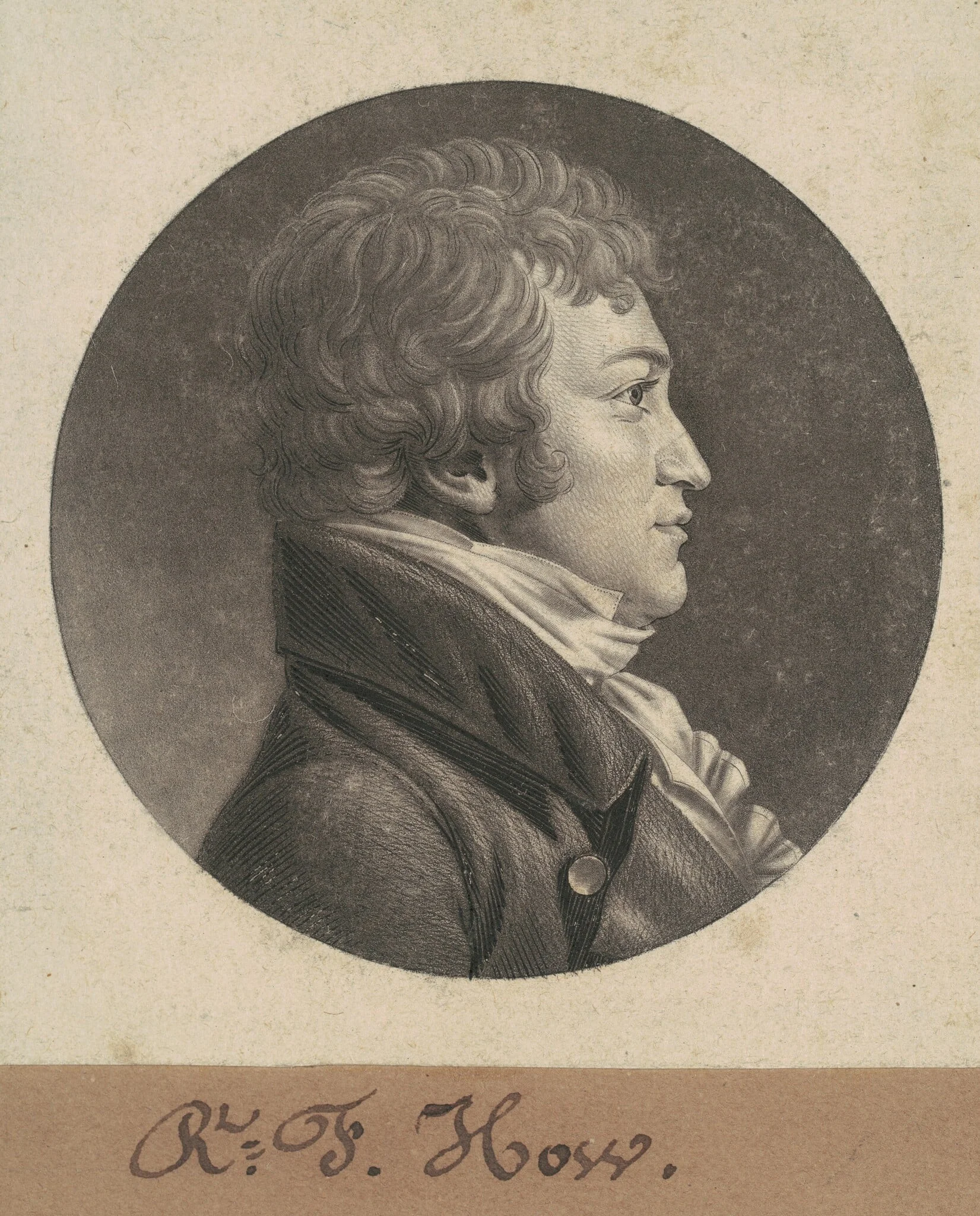 Robert F. How, by Charles Balthazar Julien Févret de Saint-Mémin, ink, 1806