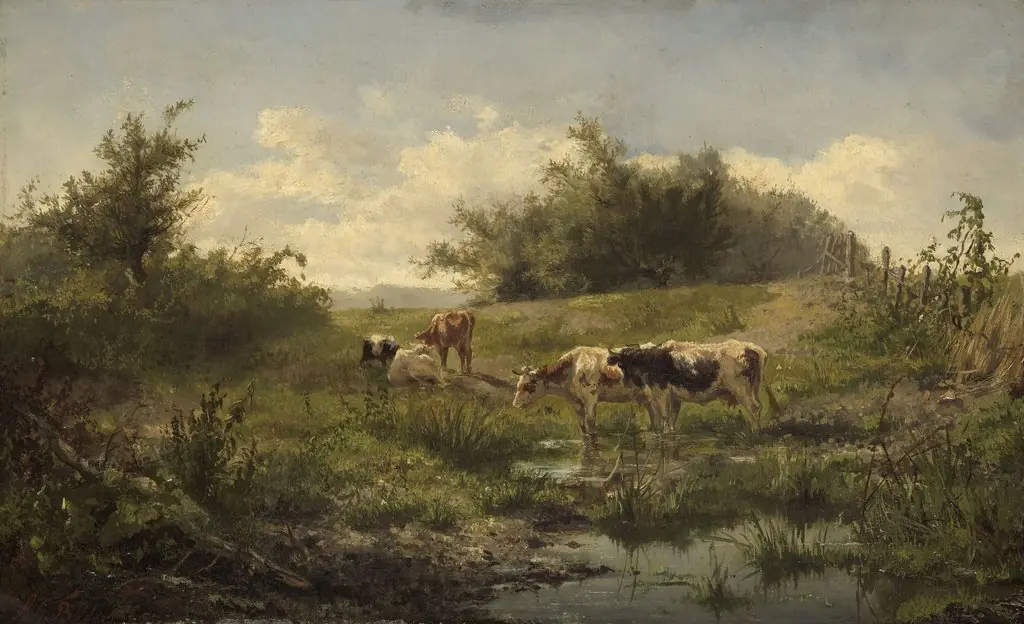 Cows at water's edge