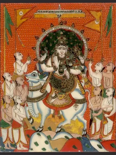 One of four paintings of Hindu deities.