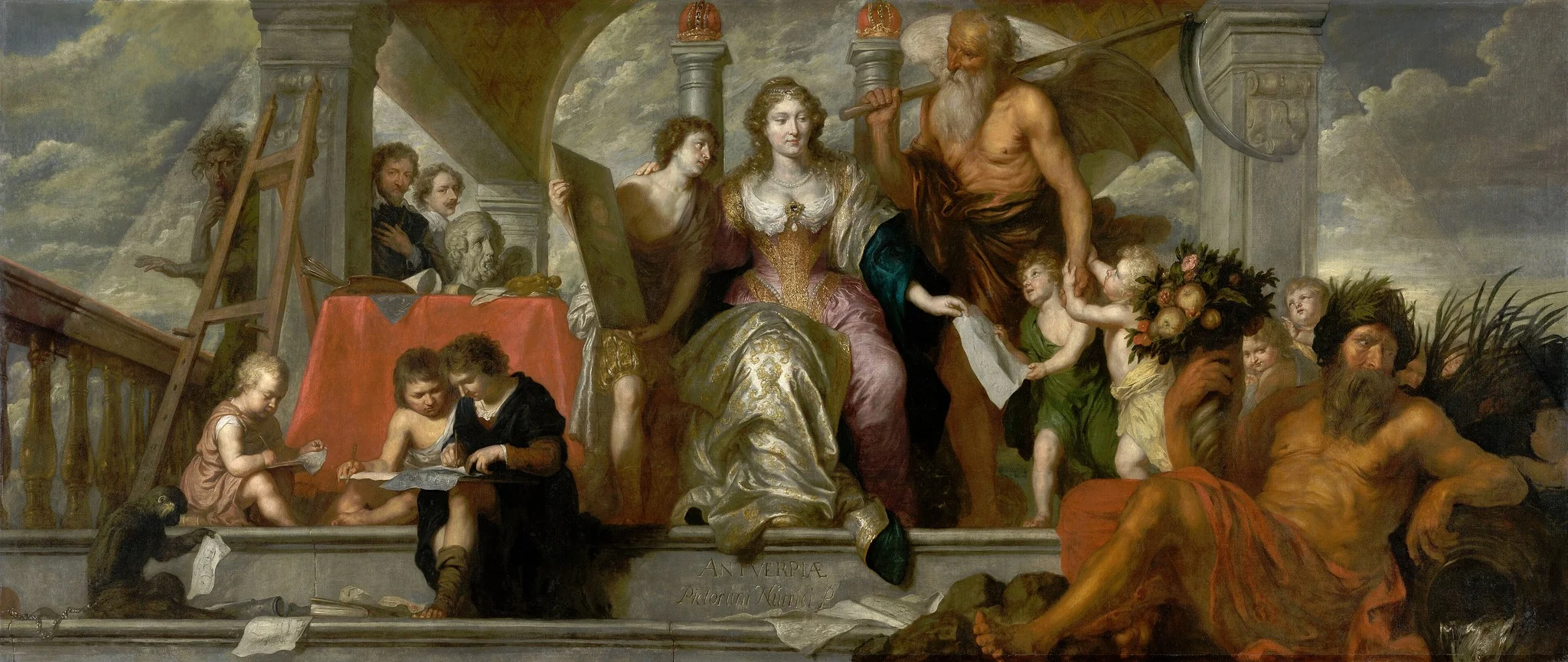 Antwerp, Nourishing the Painters, by Theodoor Boeyermans, oil, 1655