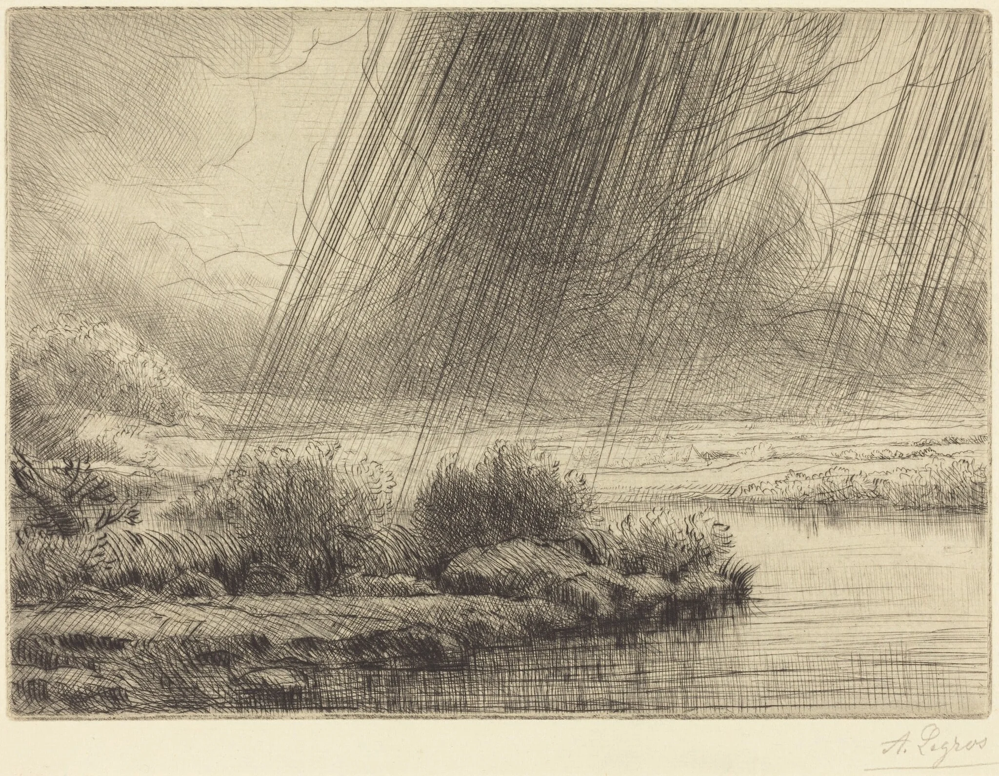 Storm (Un orage), by Alphonse Legros, ink, 1874
