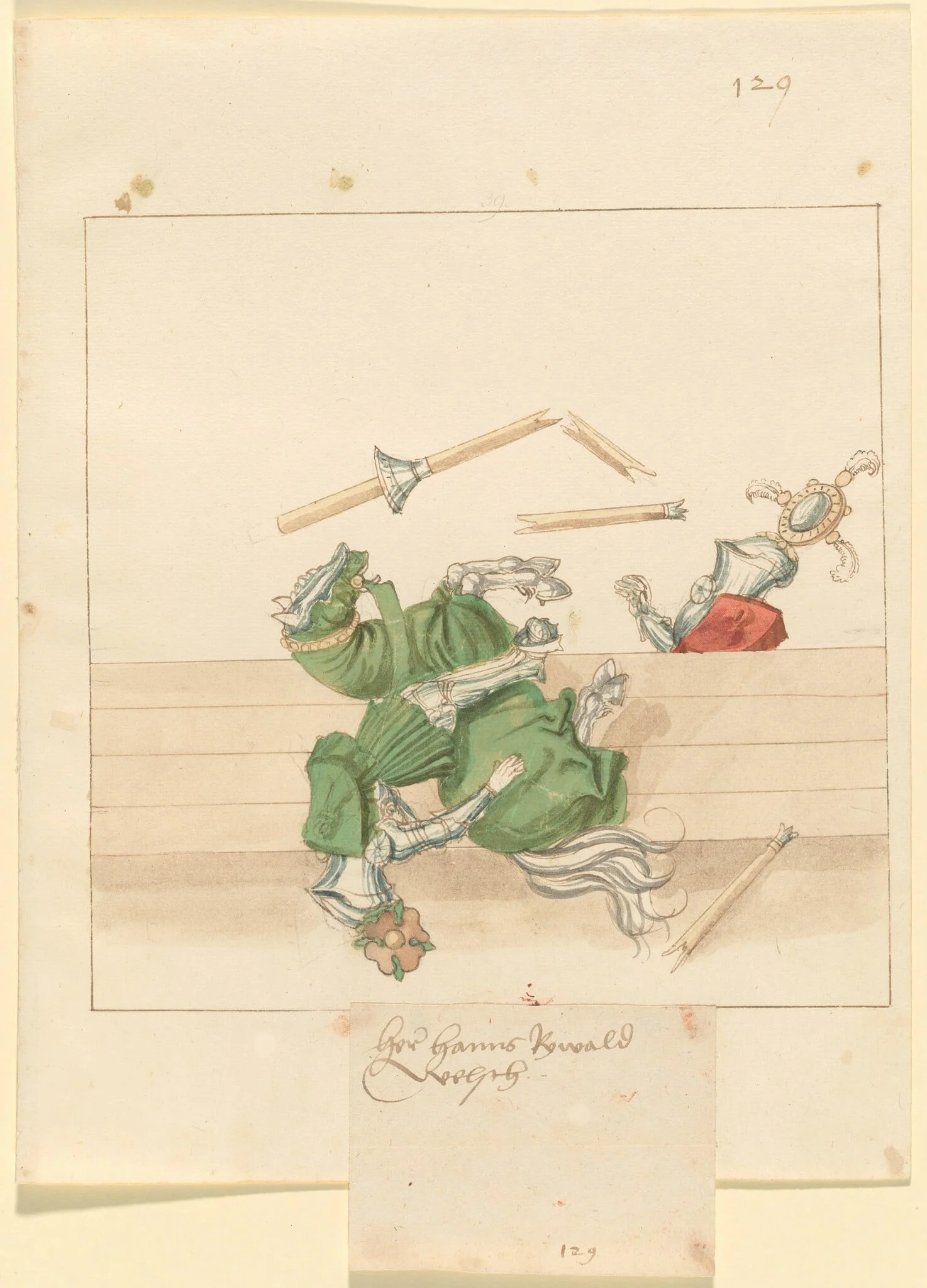Italian Joust of Peace, by German 16th Century, ink, 1514