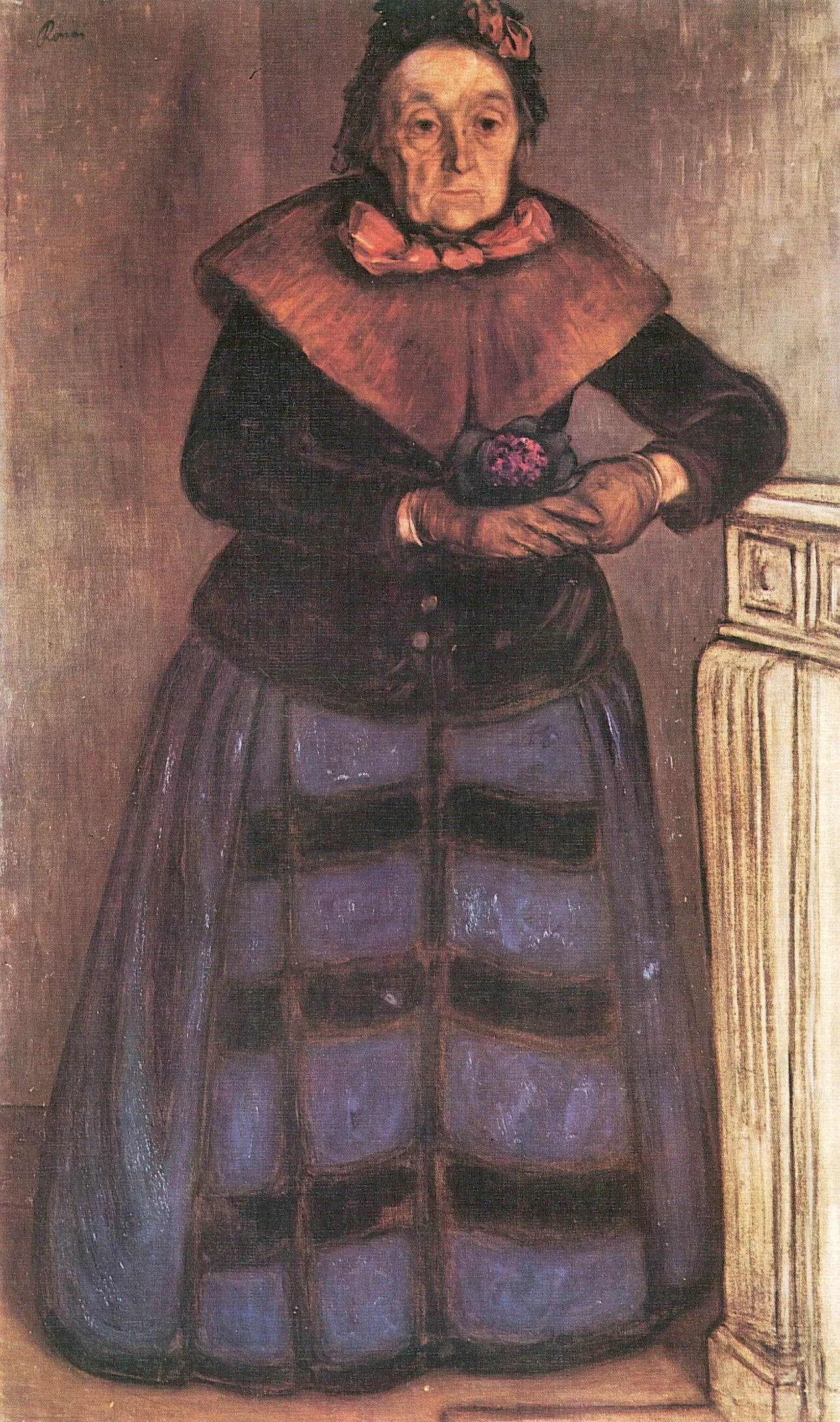 Starsza pani z fiołkami, by József Rippl-Rónai, oil, 1898
