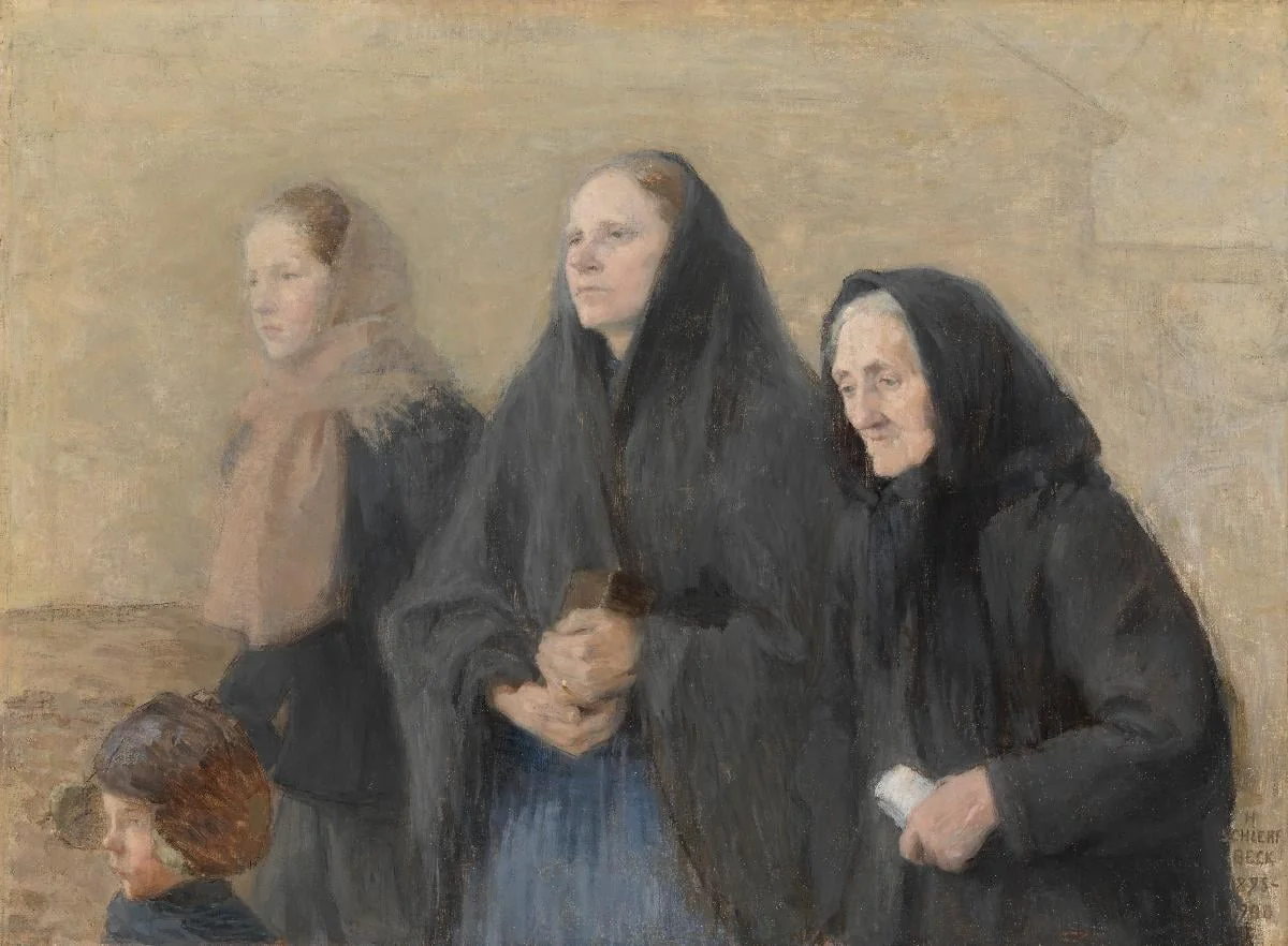 Kirkkoväkeä, by Helene Schjerfbeck, unspecified