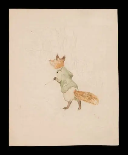 A fox walking through a wood