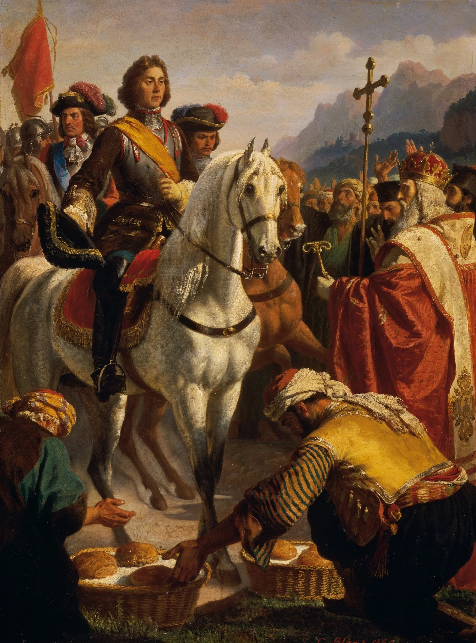 Prince Eugene's march to Bosnia in 1697, by Karl von Blaas, oil, 1864