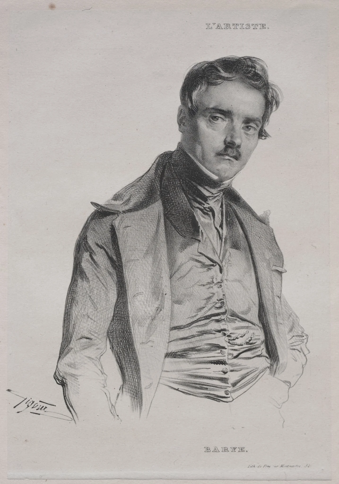 Antoine-Louis Barye, by Jean Francois Gigoux, 1840