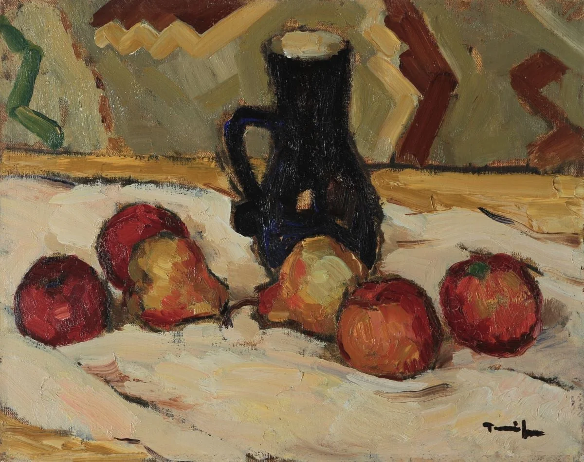 Natură moartă (Ulcică cu mere și pere), by Nicolae Tonitza, unspecified
