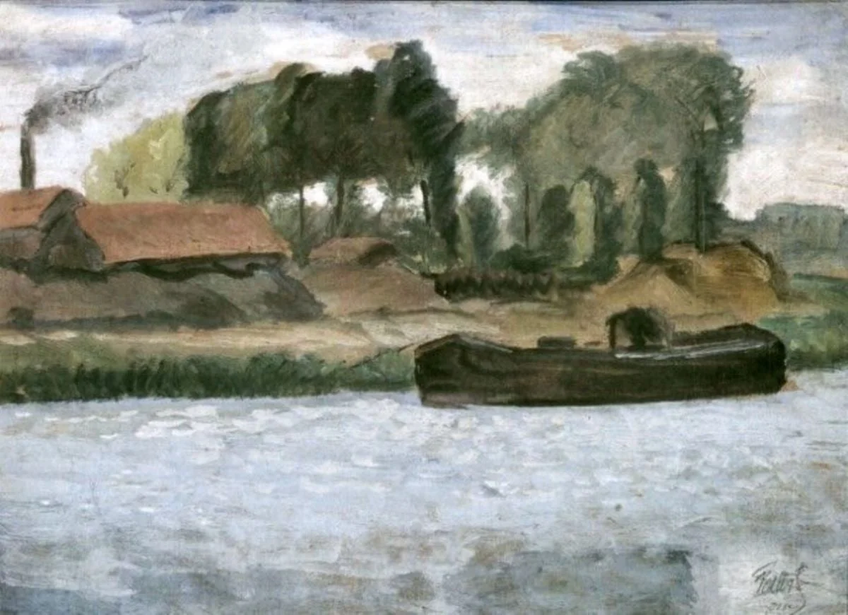 Șlep (Peisaj din Oise), by Theodor Pallady, unspecified, 1921
