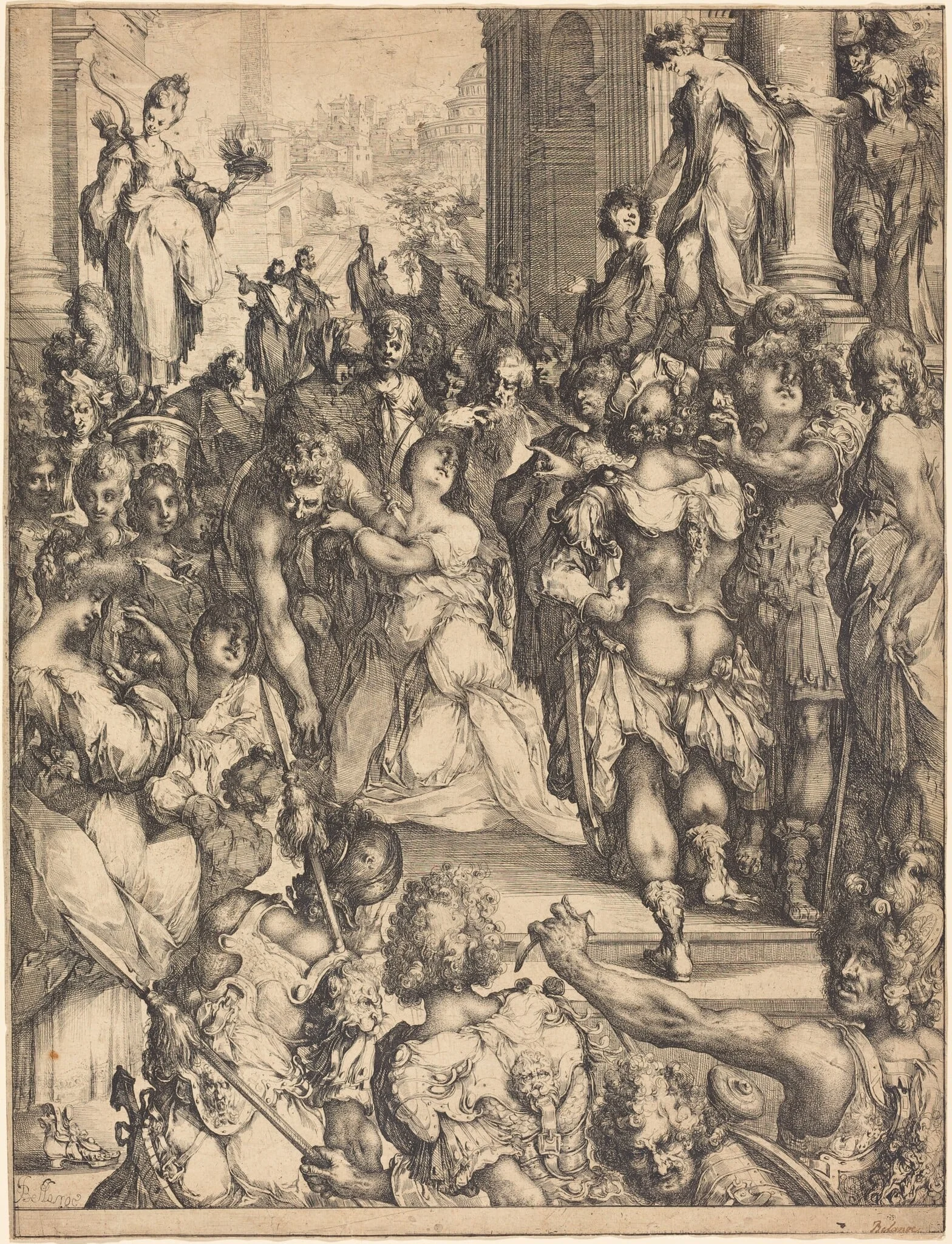 Martyrdom of Saint Lucy, by Jacques Bellange, ink, 1605
