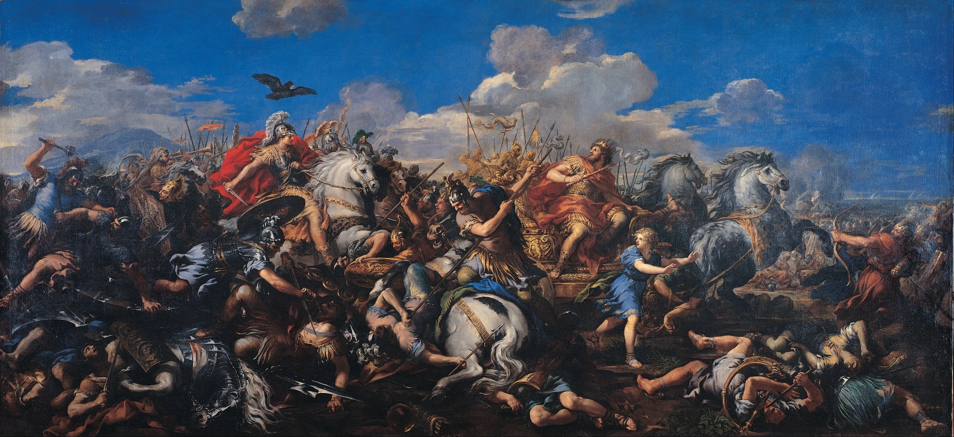 Battle of Alexander versus Darius, by Pietro da Cortona, oil, 1650