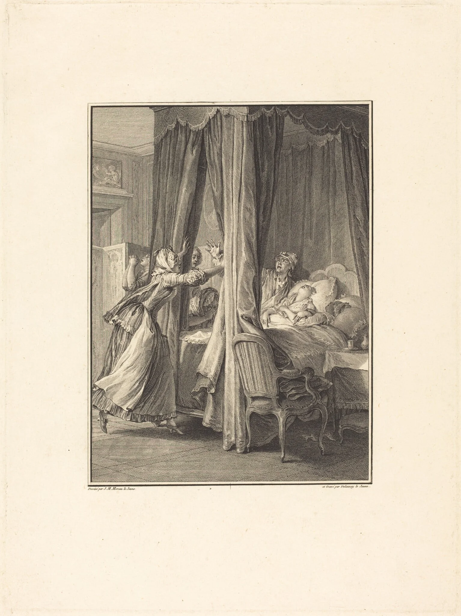 Mort de Julie, by Nicolas Delaunay, ink, 1766