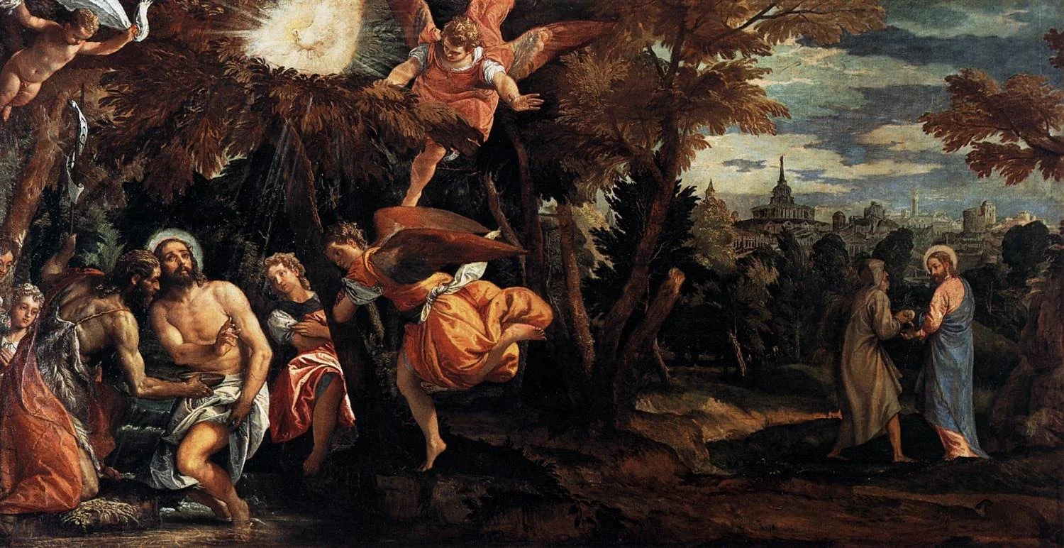 Baptism and Temptation of Christ, by Paolo Veronese, oil, 1590