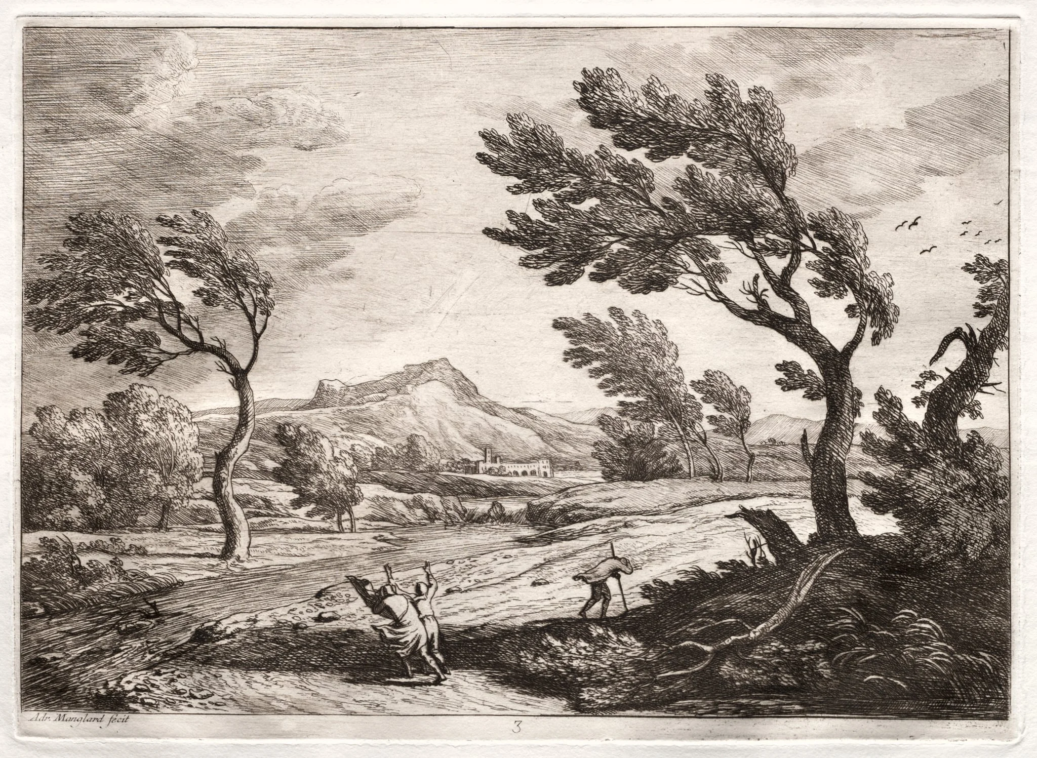 Landscape, by Adrien Manglard, 1753