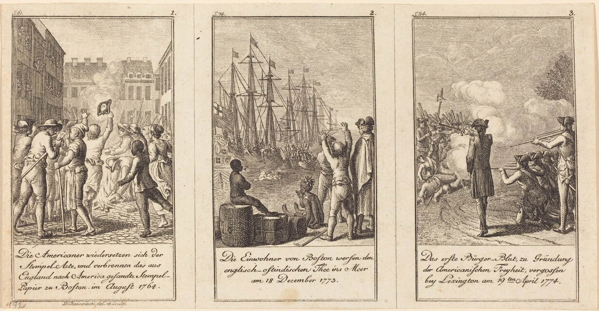 The History of the United States, by Daniel Nikolaus Chodowiecki, ink, 1784