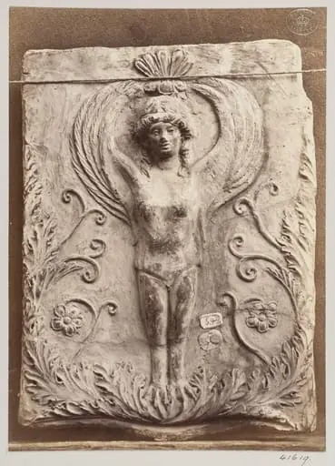 Bas-relief of a Siren in terra cotta