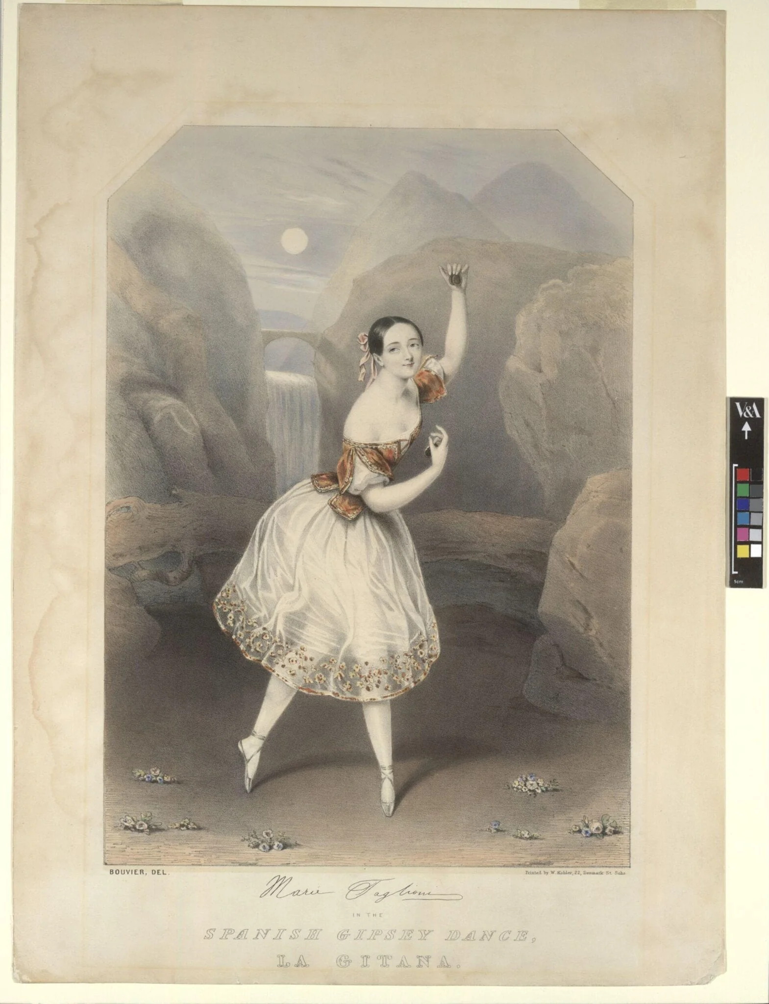 Marie Taglioni (facsimile signature), by Jules Bouvier, 1840