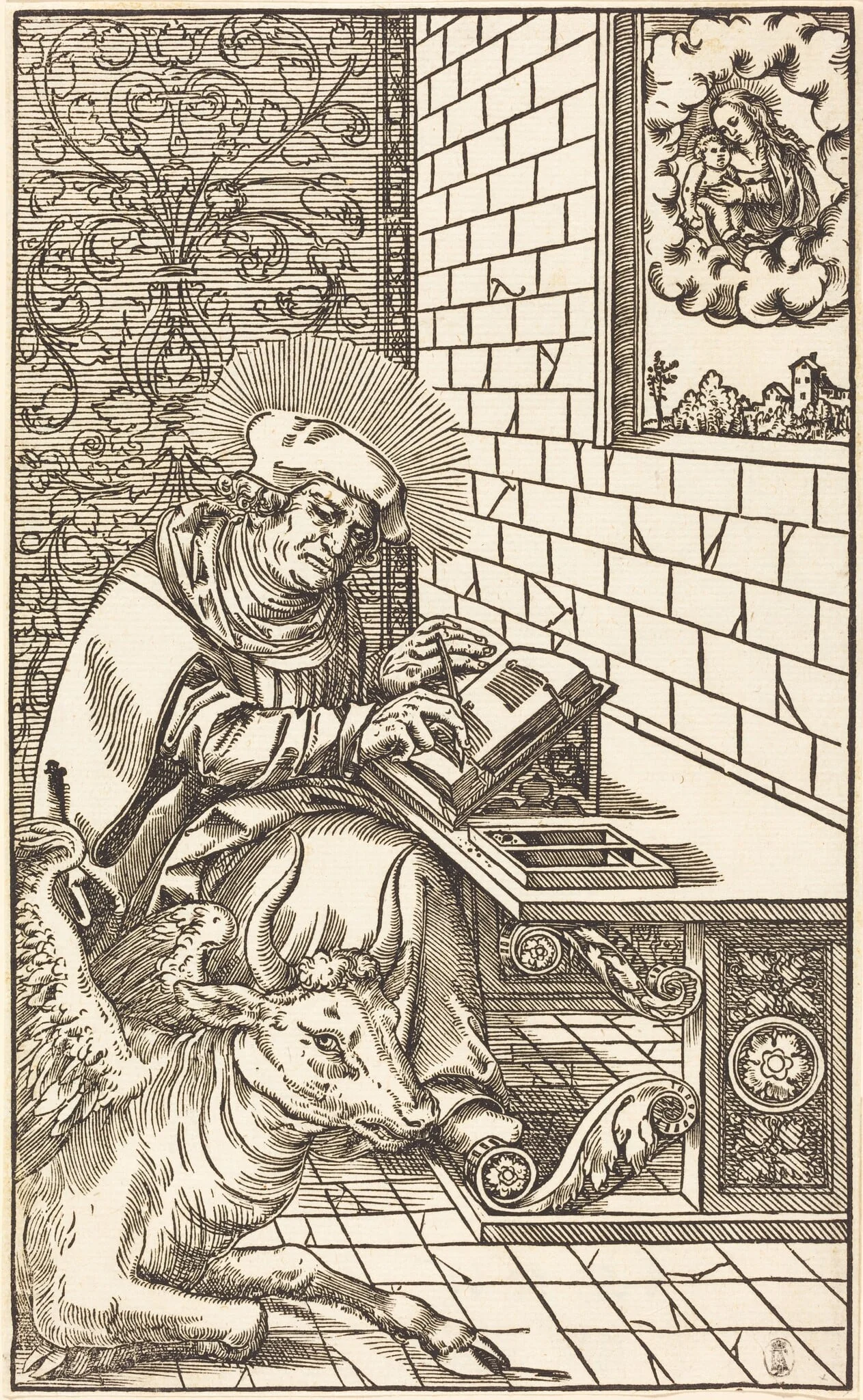 Saint Luke, by Lucas Cranach the Younger, ink, 1550