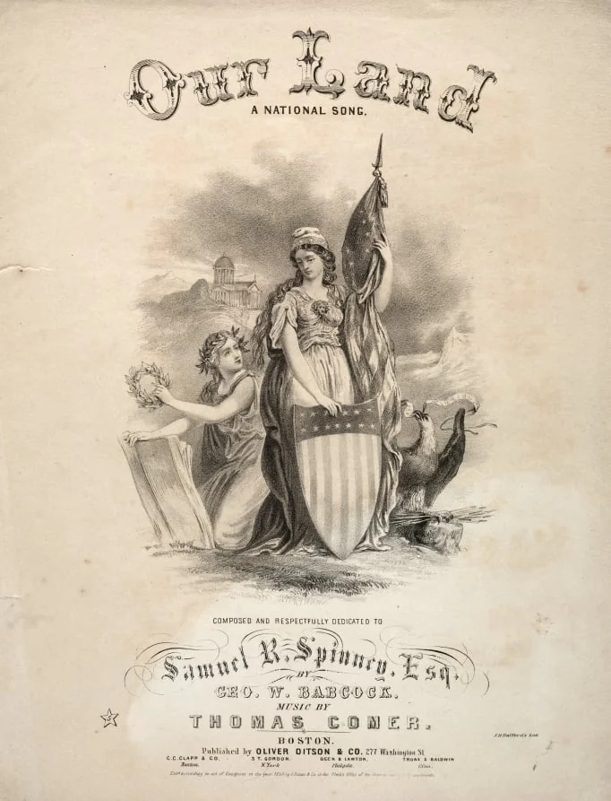 Our Land - Sheet Music Cover, by Winslow Homer, 1858