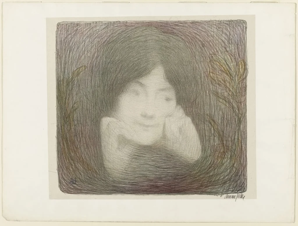Untitled, by Edmond Aman-Jean, ink, 1897