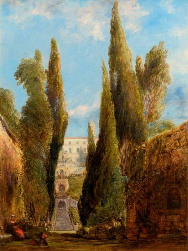 The Villa d'Este, Tivoli, by William Collins, oil, 1842