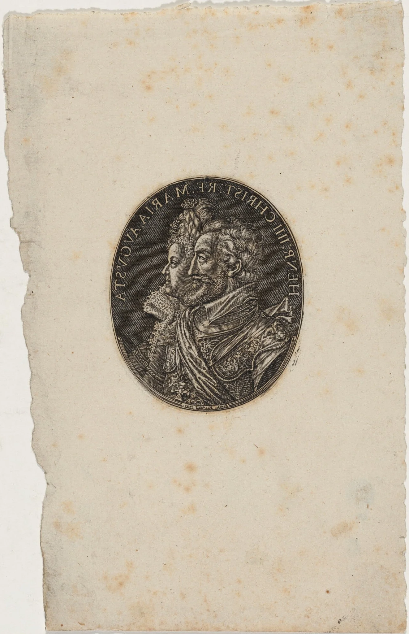 Henry IV and Maria de Medici, by Simon van de Passe, ink, 1621