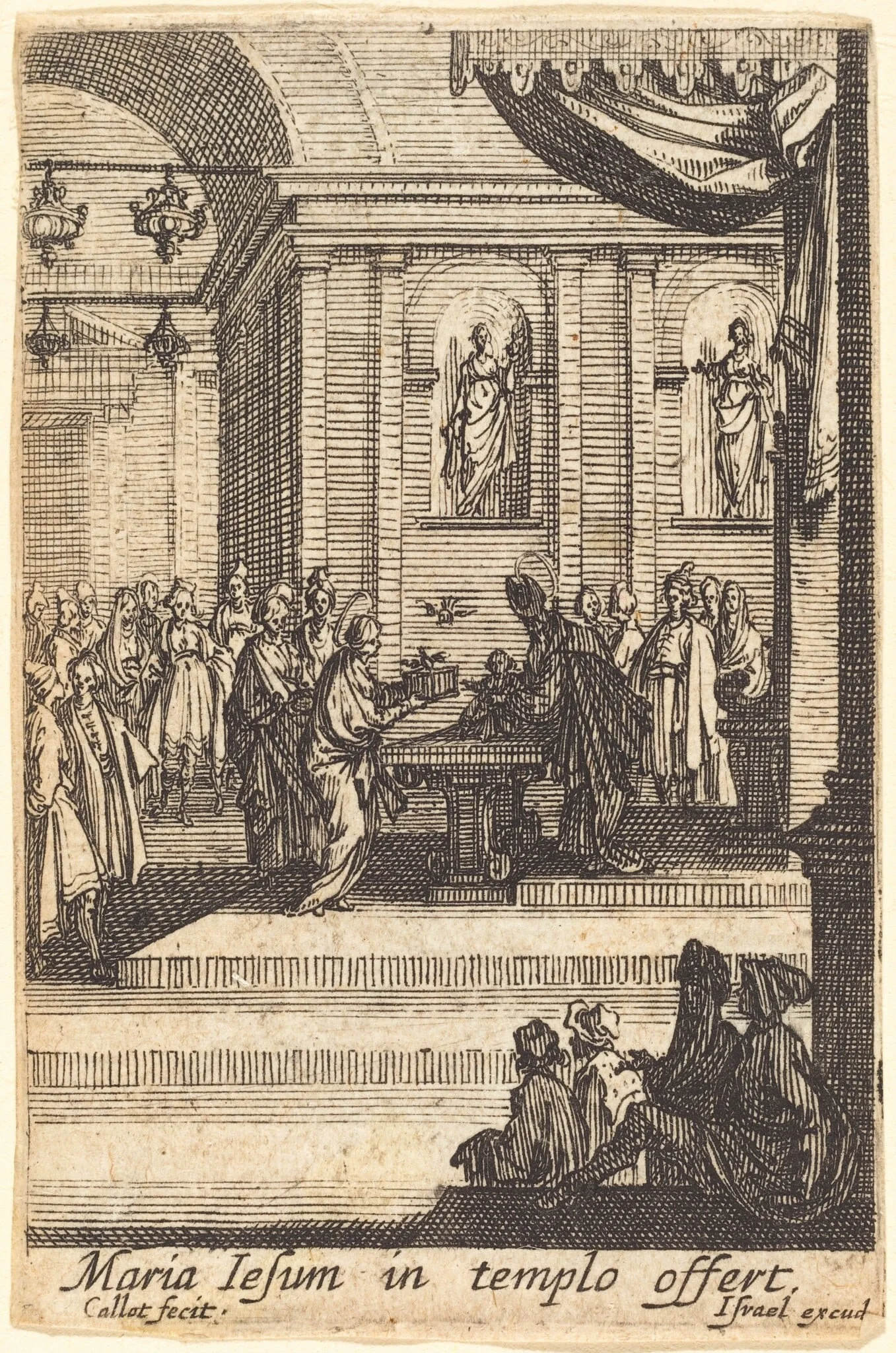 The Virgin Presents Jesus at the Temple, by Jacques Callot, ink, 1634