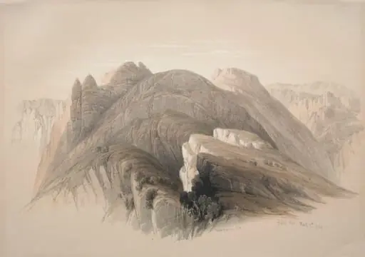 Gebil Hor.  Mount Hor, from the Cliffs Encircling Petra