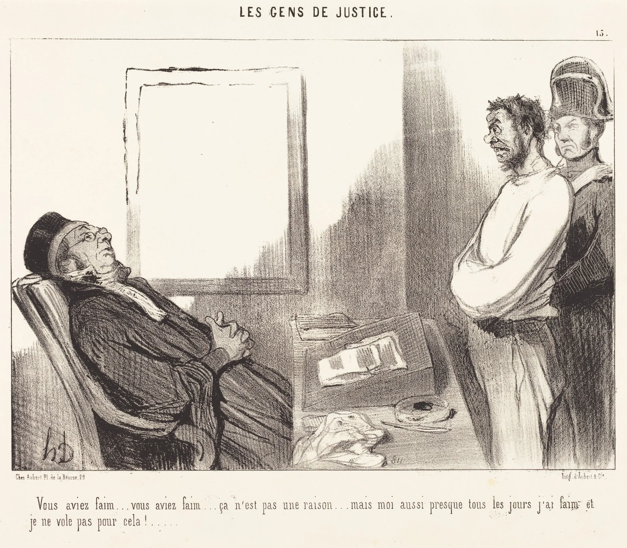 Vous aviez faim... ce n'est pas une raison..., by Honoré Daumier, ink, 1845