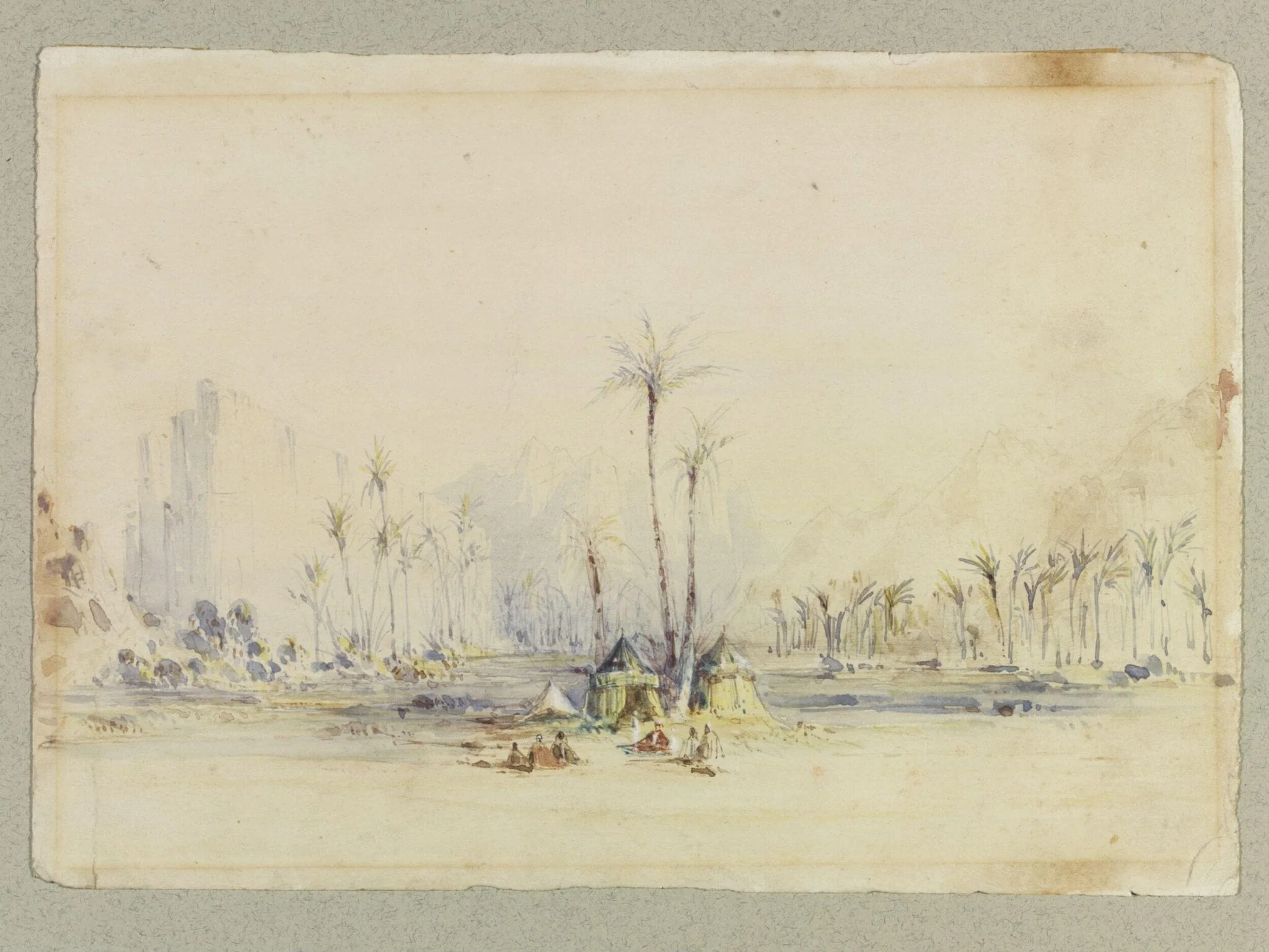 Wady Firan, Sinai, by Francis Arundale, watercolor, 1834