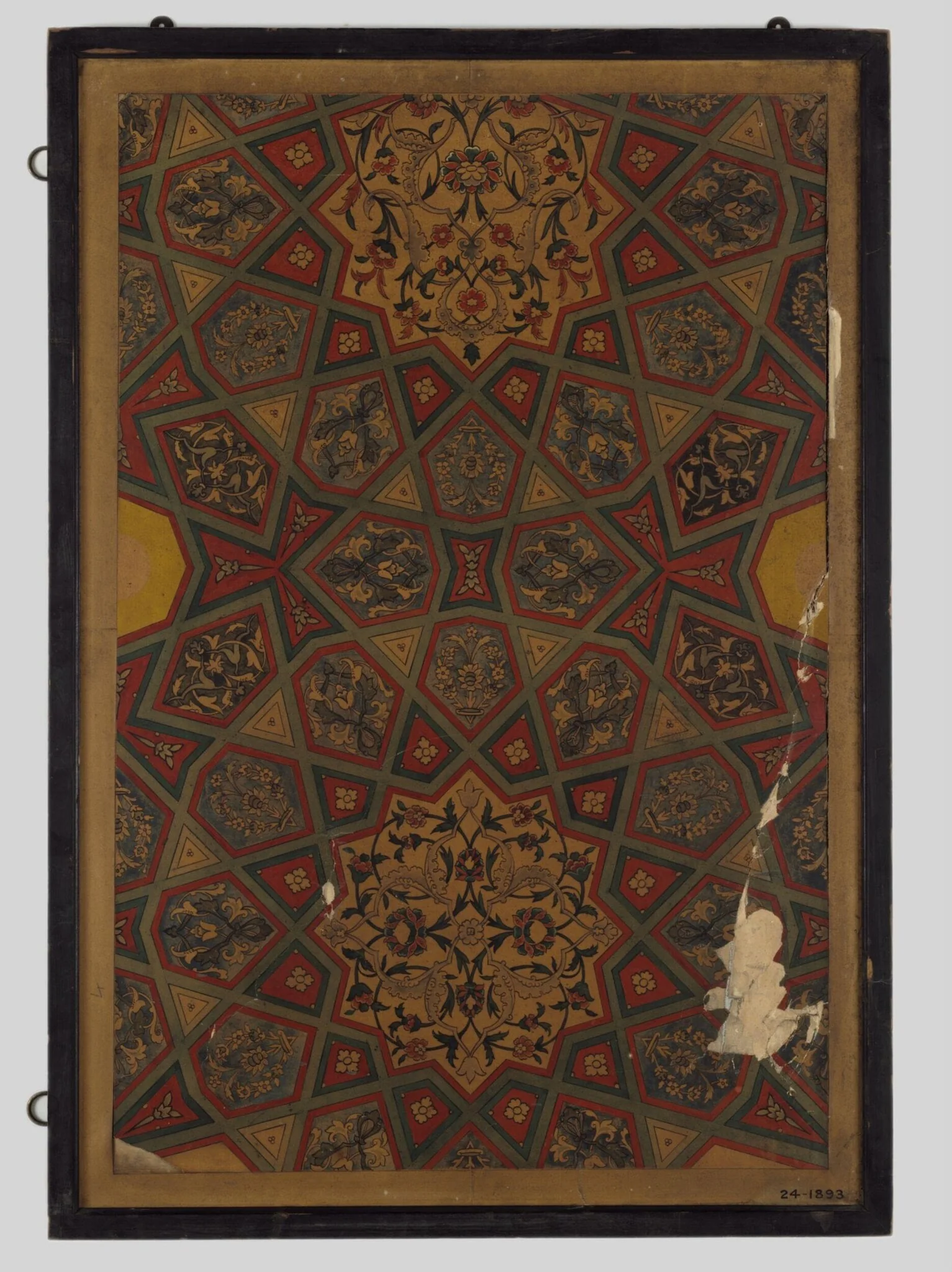 Copy of the decoration of the painted wood ceiling in the court of the Mosque of the Sultan Murad II