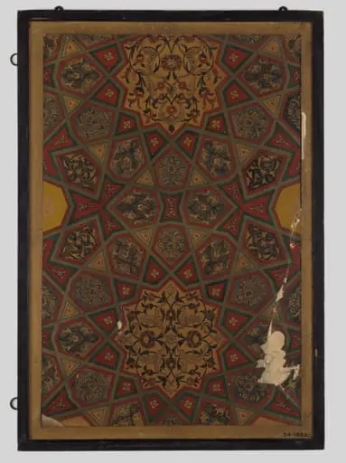 Copy of the decoration of the painted wood ceiling in the court of the Mosque of the Sultan Murad II