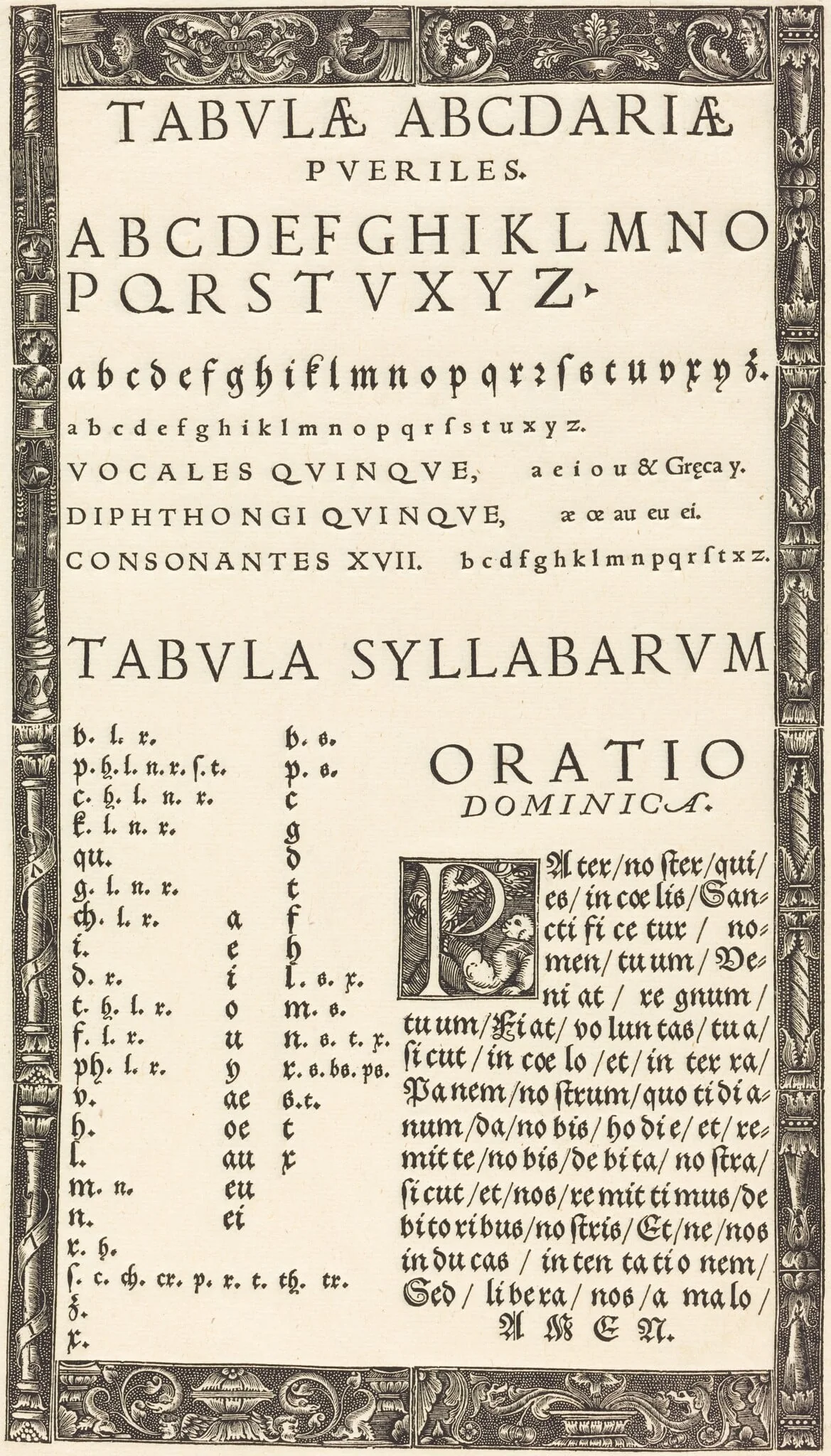 Alphabet for a Primer, by German 16th Century, ink, 1550