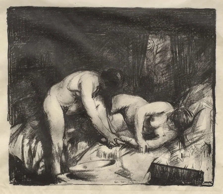 Two Girls, first state, by George Bellows, 1917