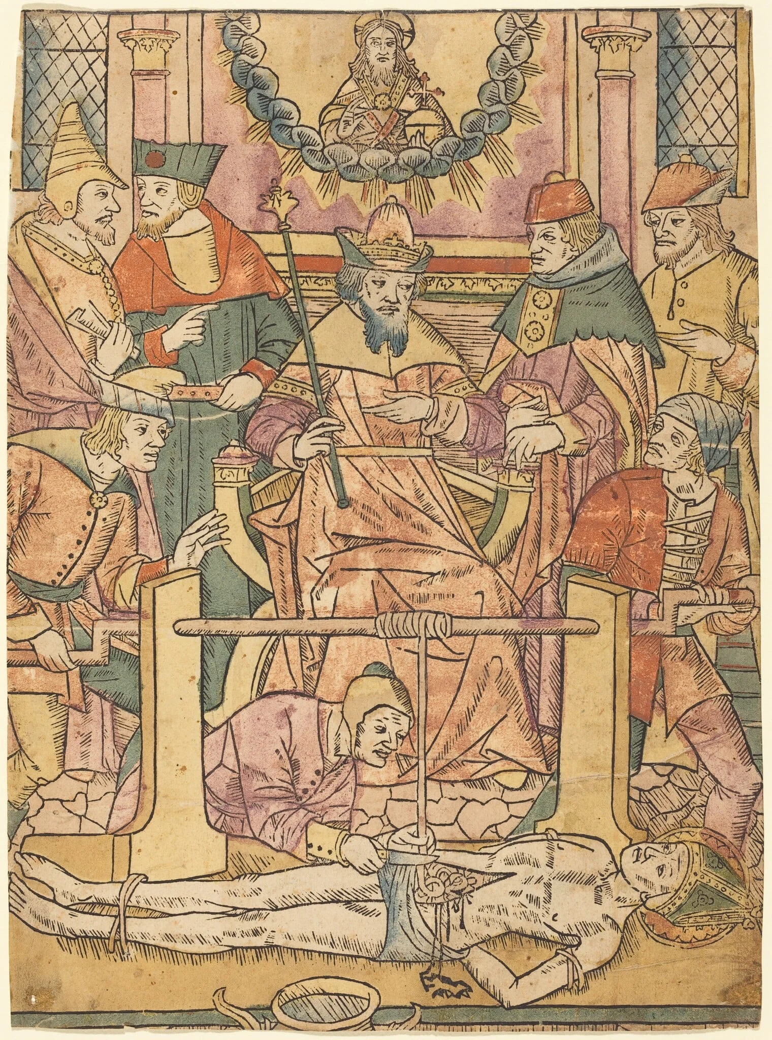 The Martyrdom of Saint Erasmus, by French 15th Century, ink, 1485