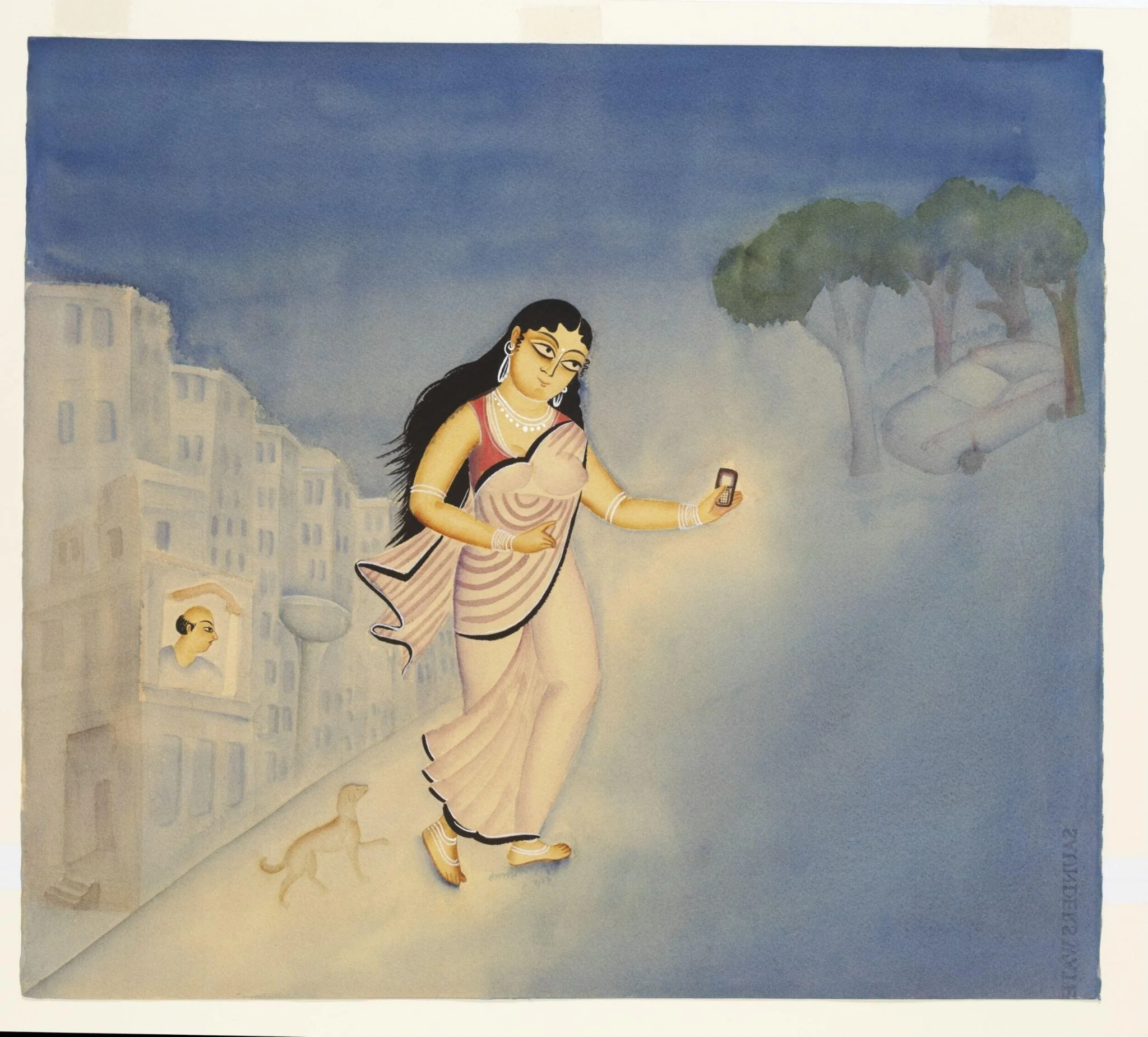 Abhisarika, by Kalam Patua, paint, 2009
