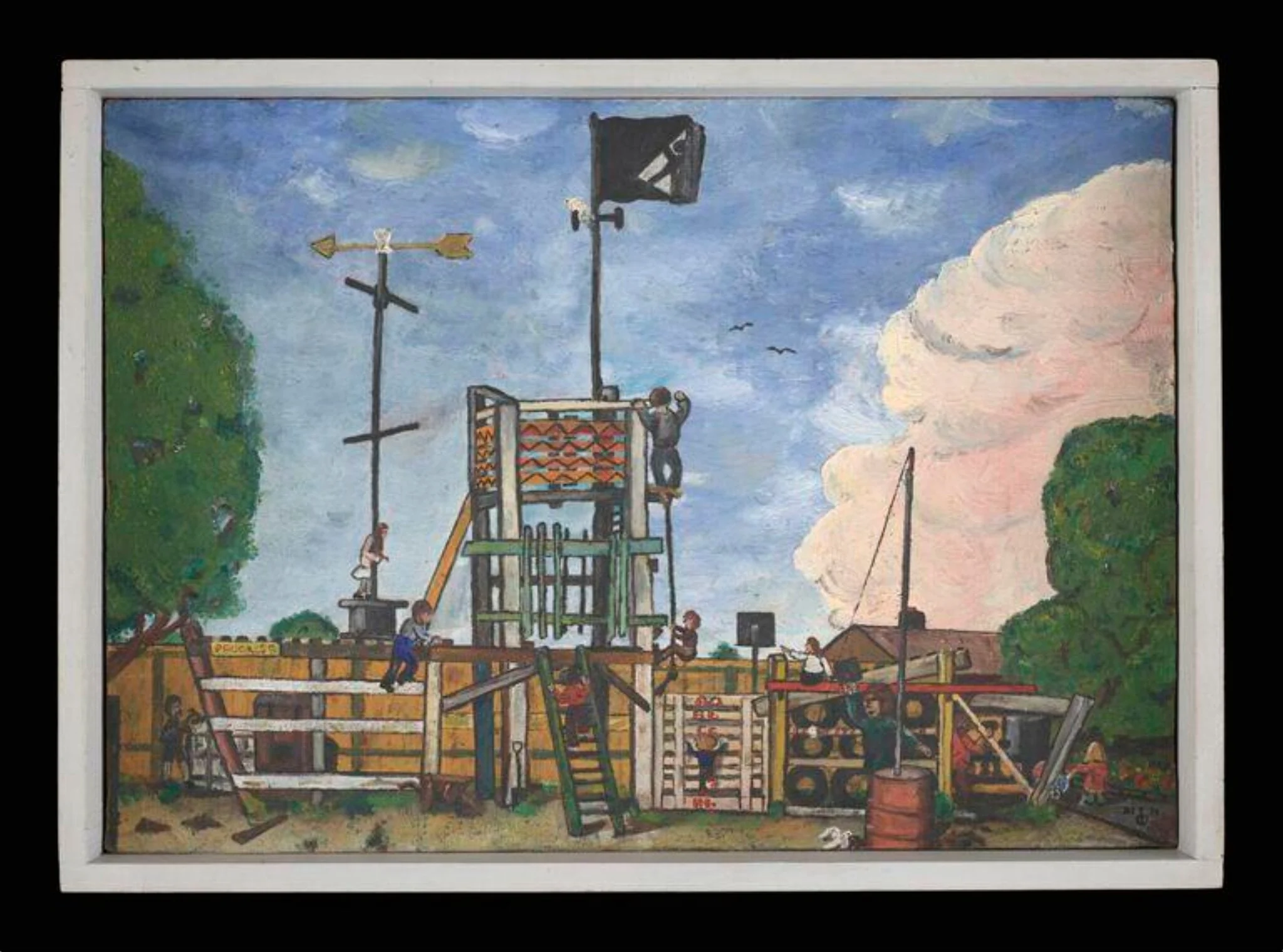 Bandley Hill Adventure Playground, by Donne Buck, paint, 1968