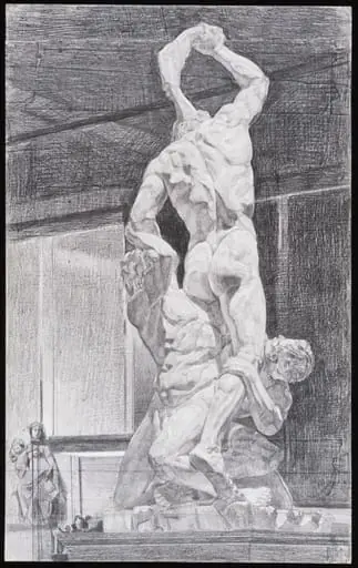 Sculpture by Vincenzo Foggini of "Samson and the Philistines" in the V&A Sculpture Gallery