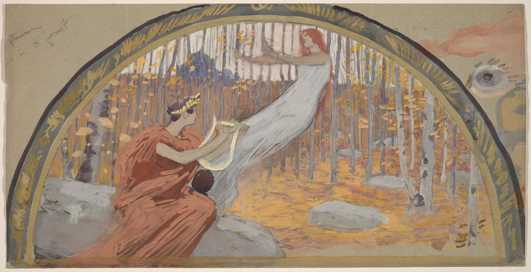 Study for a Lunette, by Charles Sprague Pearce, gouache, 1894