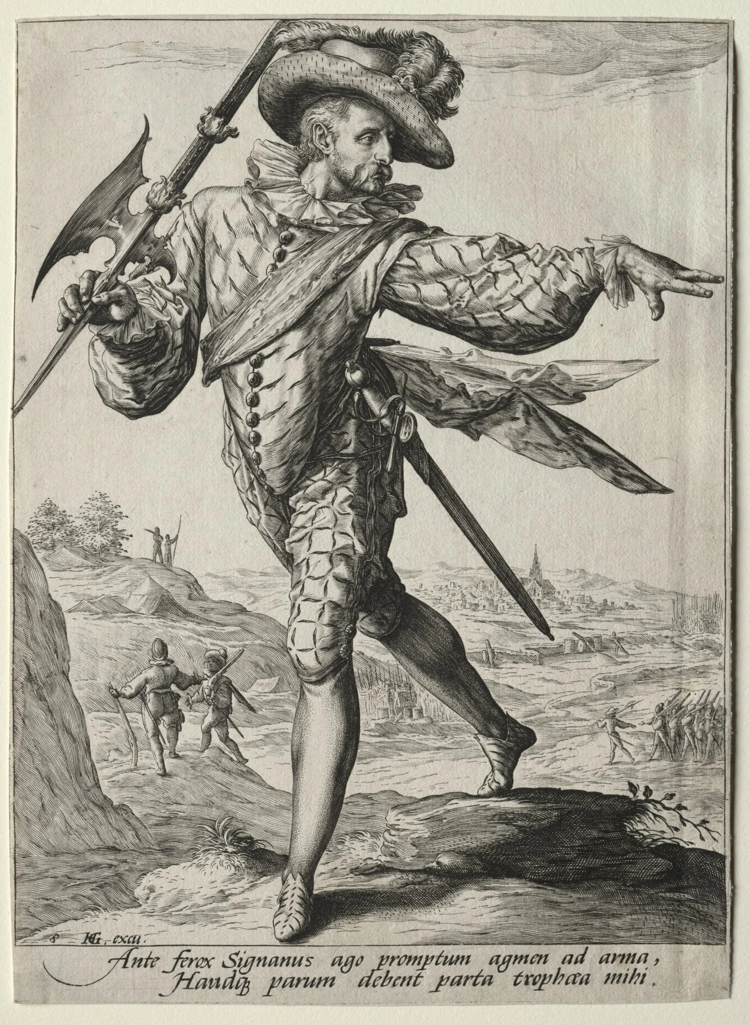 Officers and Soldiers of the Bodyguard of Emperor Rudolf II:  Sergeant, by Jacob de Gheyn II, 1587