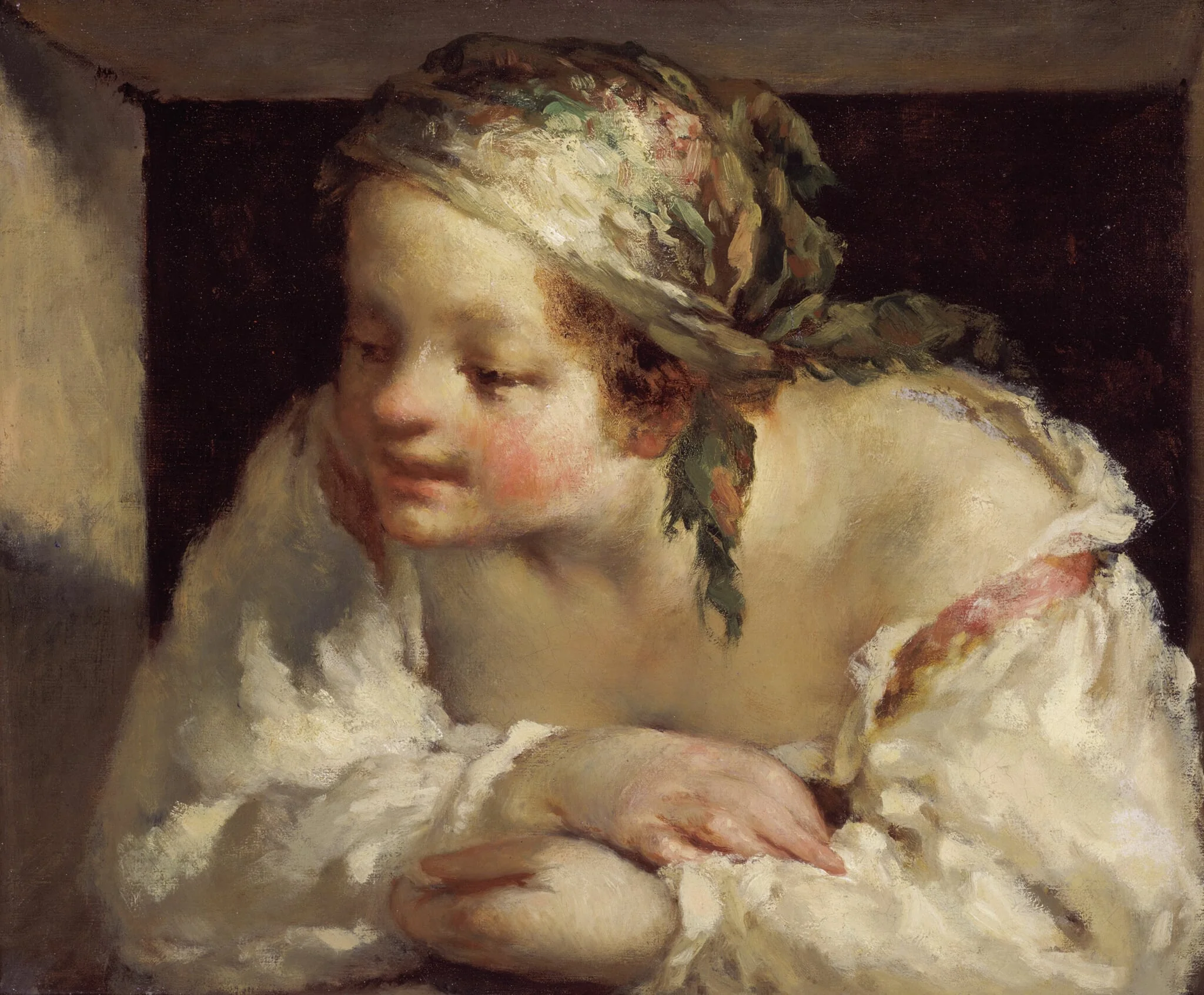 Young Woman, by Jean François Millet, oil, 1844
