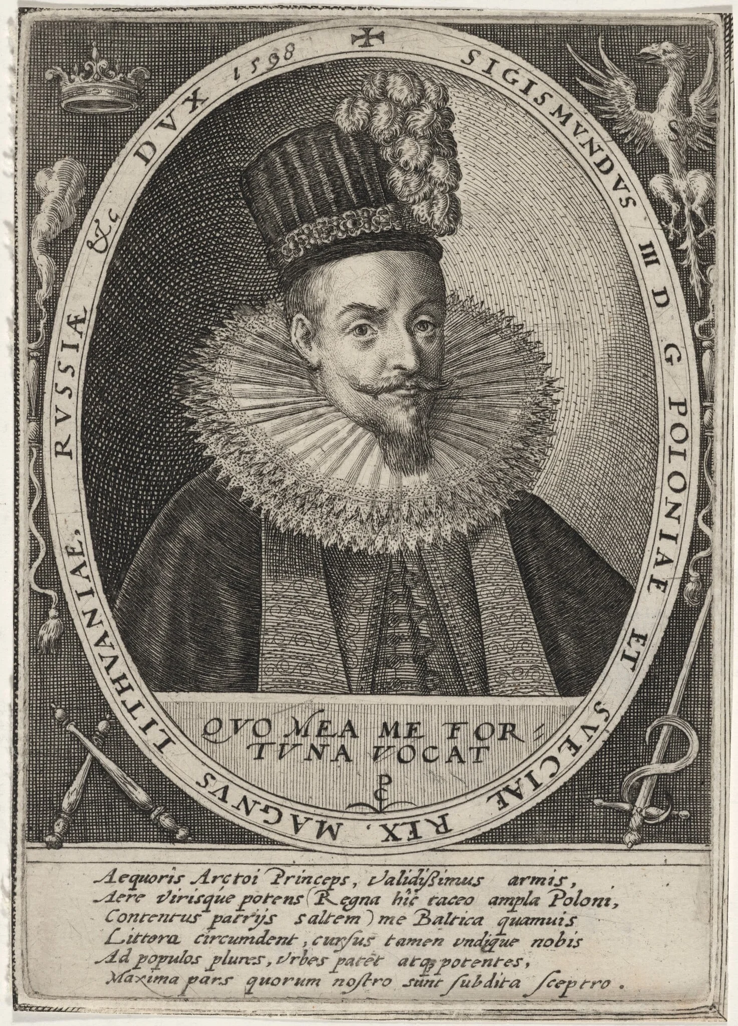 Sigismund III, King of Poland, by Crispijn van de Passe I, ink, 1598