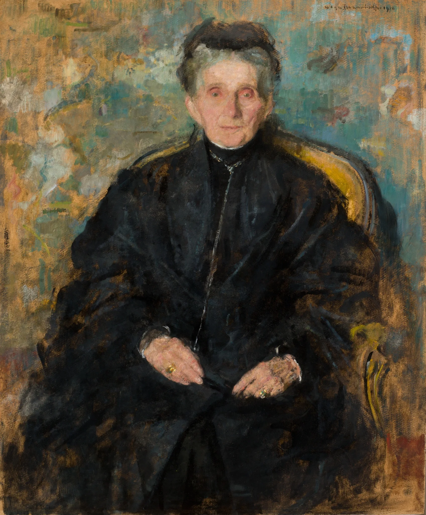 Portrait of Jadwiga Sapieżyna née Sanguszko, by Olga Boznańska, oil, 1910