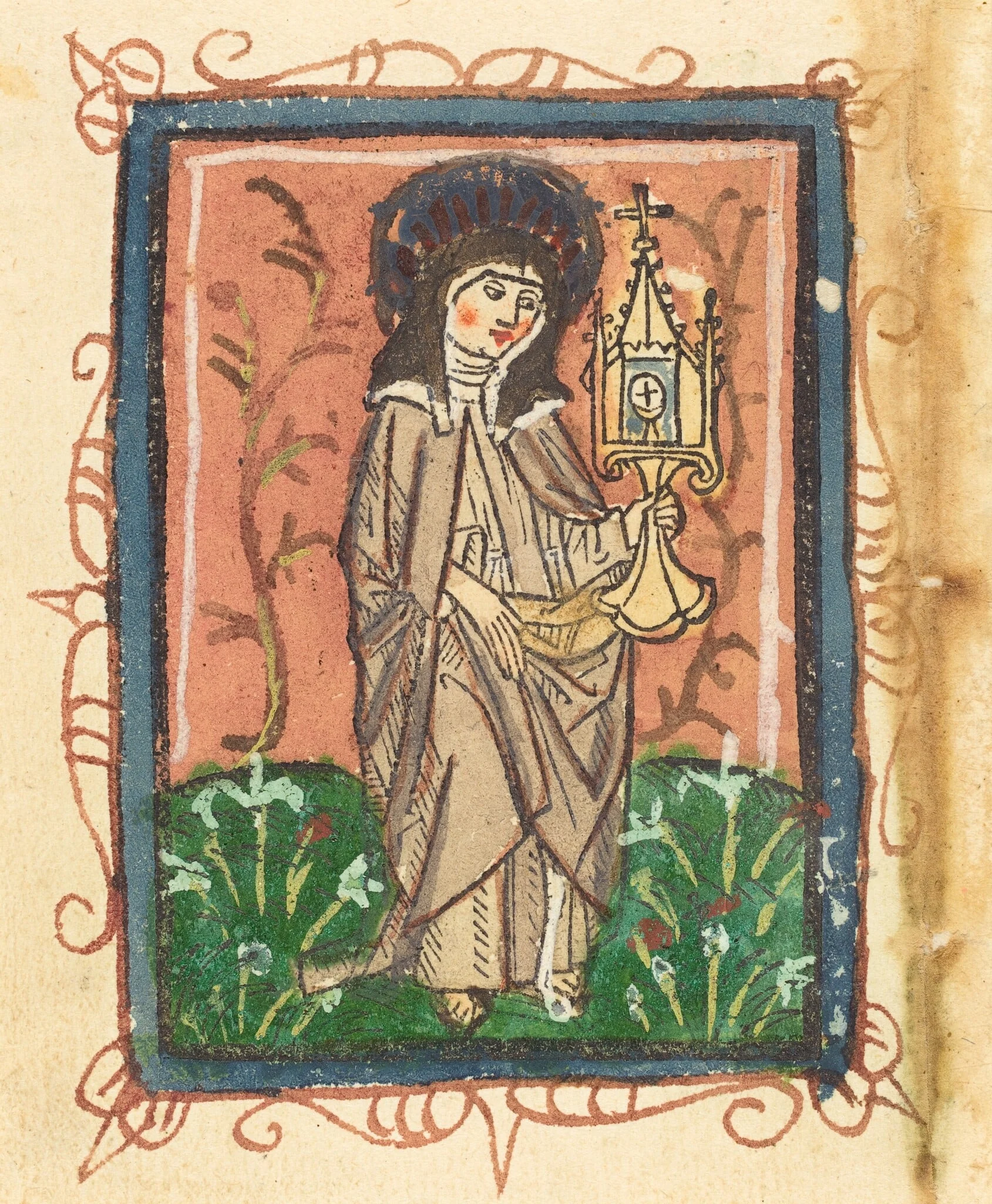 Saint Clare of Assisi, by German 15th Century, ink, 1475