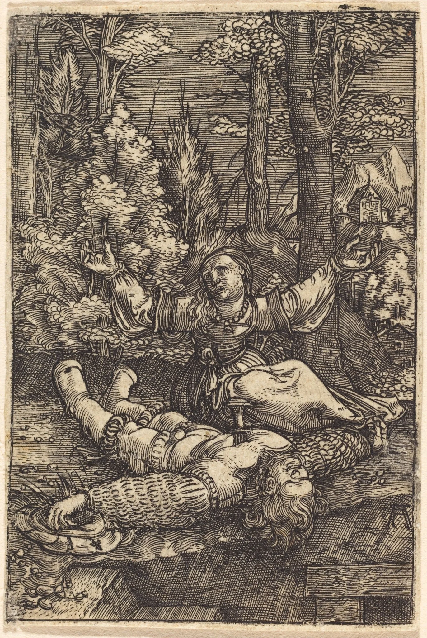 Pyramus and Thisbe, by Albrecht Altdorfer, ink, 1516