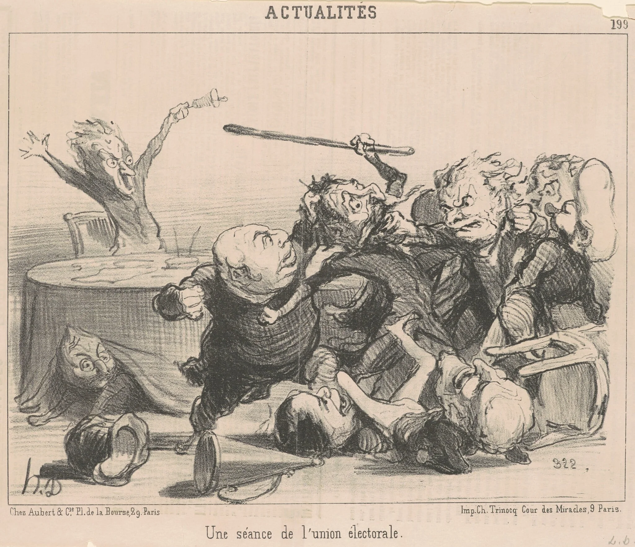 Une séance de l'union électorale, by Honoré Daumier, ink, 1851
